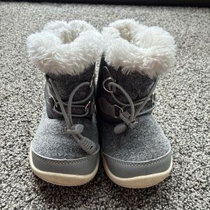 BMcityBM Brand Baby Girl Toddler Gray Winter Boots, Size 6